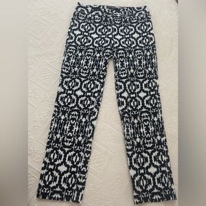 Lord & Taylor Printed IKAT Pattern Black/White Pants